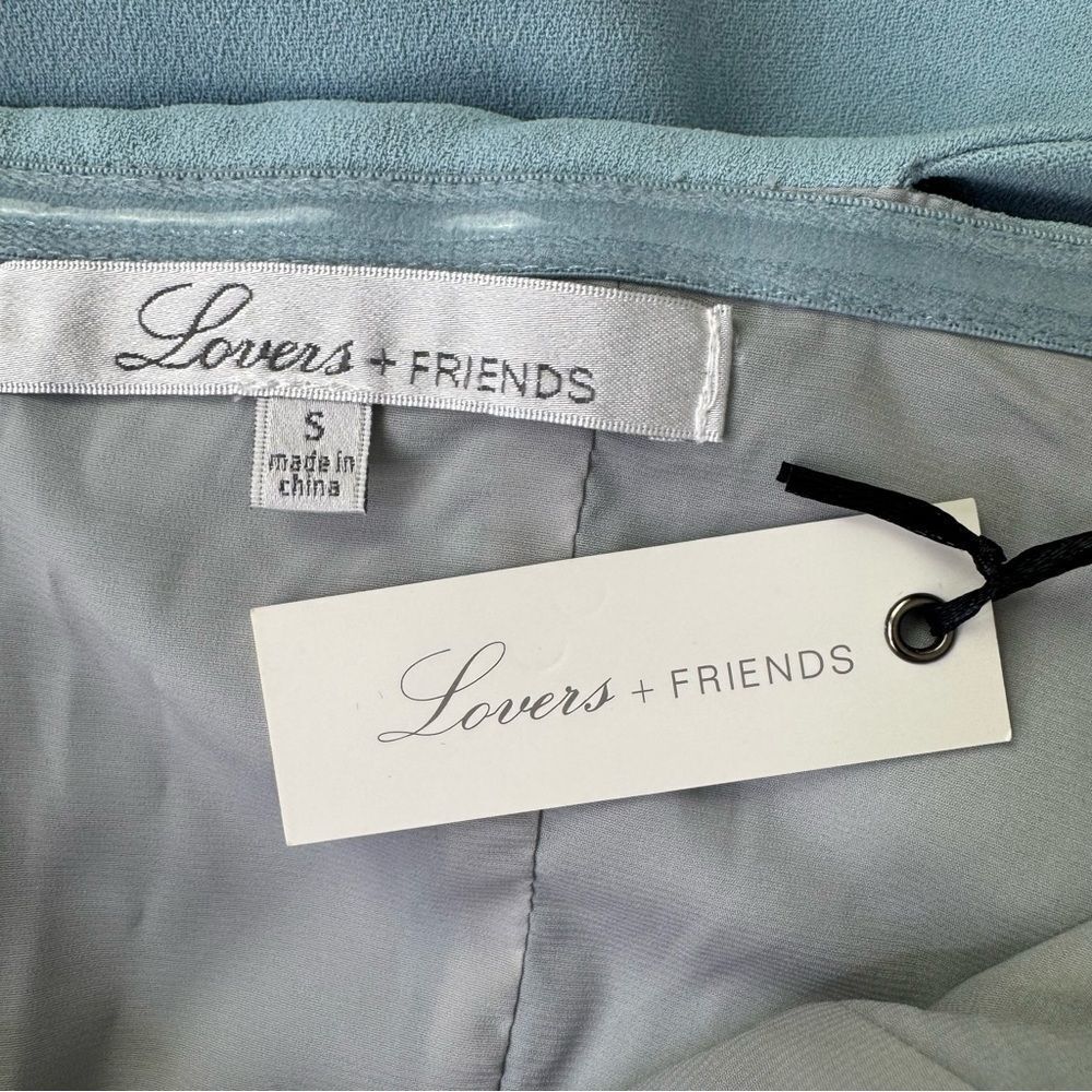 NEW Lovers + Friends Danica Strapless Gown Silver Blue Size Small - Picture 7 of 9